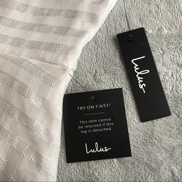 NWT Lulus Holding On White Plaid Mesh Midi Dress - Picture 4 of 11